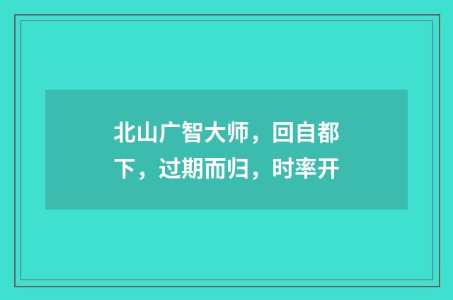 北山广智大师，回自都下，过期而归，时率开