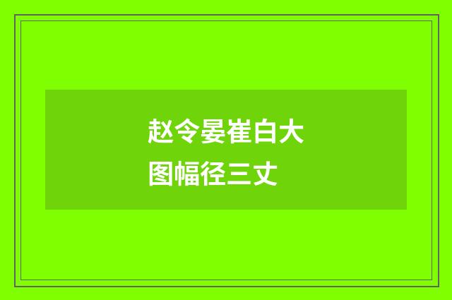 赵令晏崔白大图幅径三丈