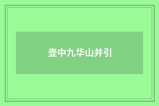 壶中九华山并引
