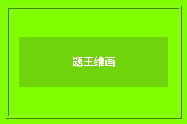 题王维画