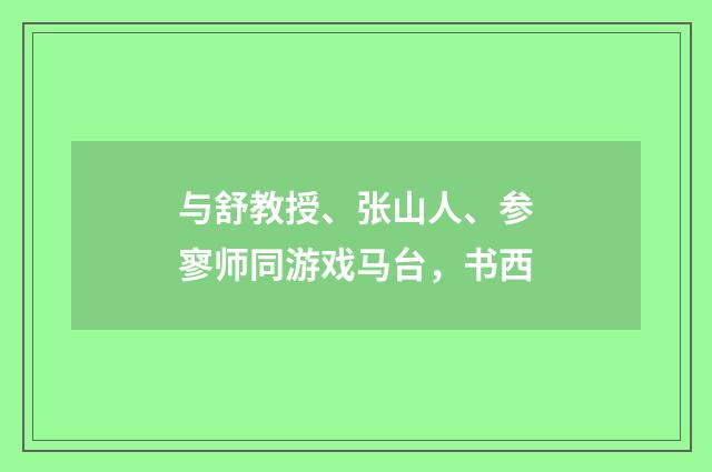 与舒教授、张山人、参寥师同游戏马台，书西