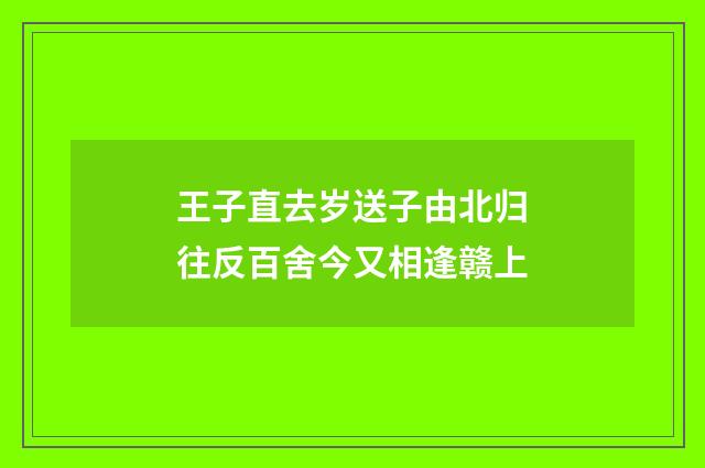 王子直去岁送子由北归往反百舍今又相逢赣上