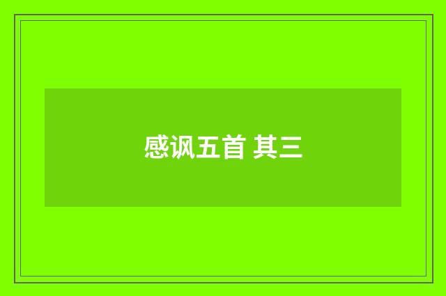 感讽五首 其三
