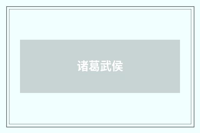 诸葛武侯