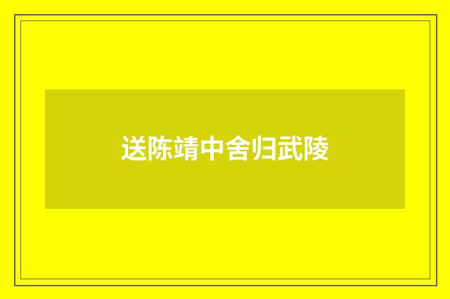 送陈靖中舍归武陵