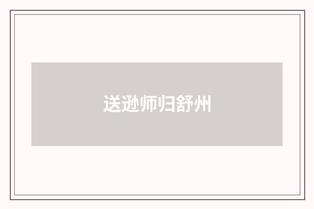 送逊师归舒州