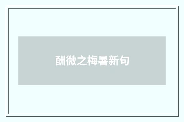 酬微之梅暑新句