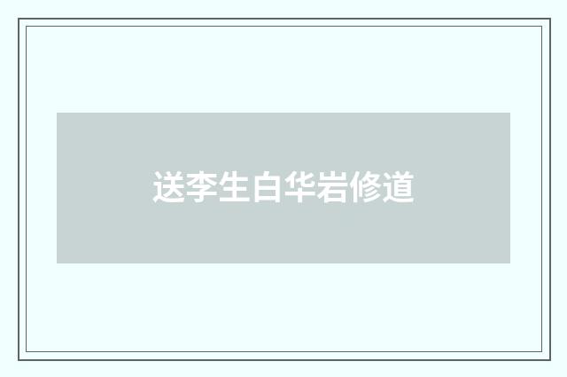 送李生白华岩修道