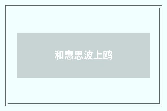 和惠思波上鸥