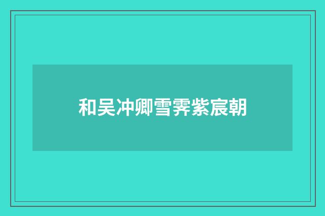 和吴冲卿雪霁紫宸朝