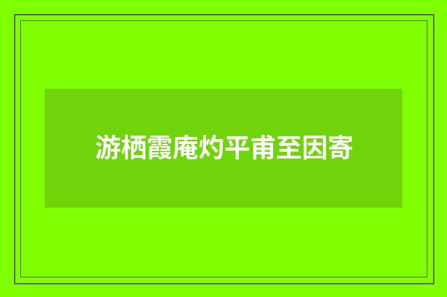 游栖霞庵灼平甫至因寄
