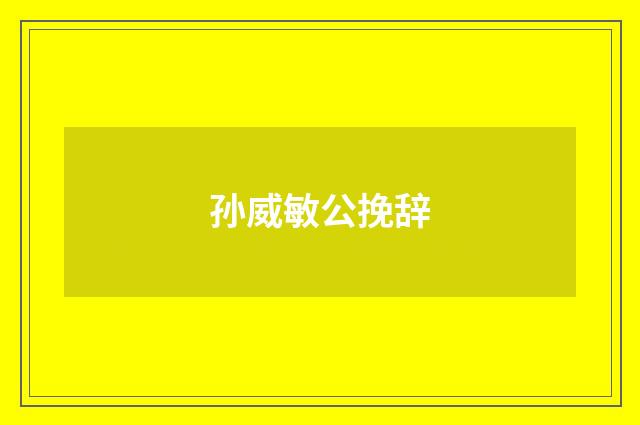 孙威敏公挽辞