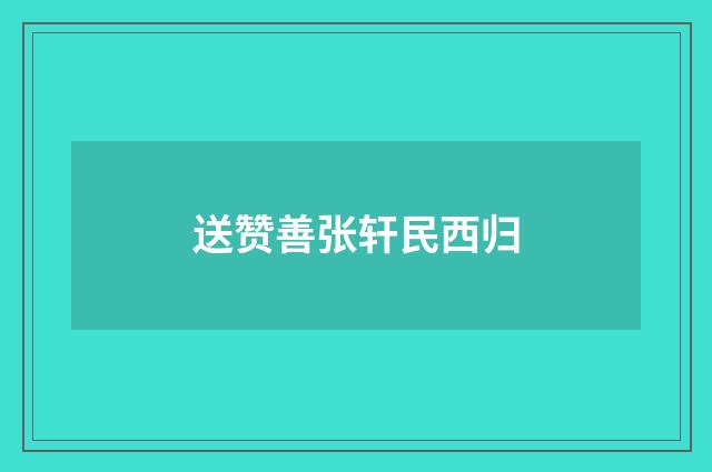 送赞善张轩民西归