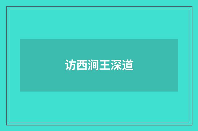 访西涧王深道