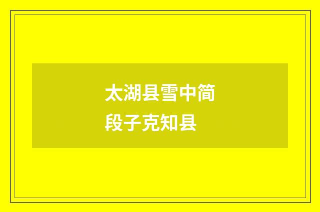 太湖县雪中简段子克知县