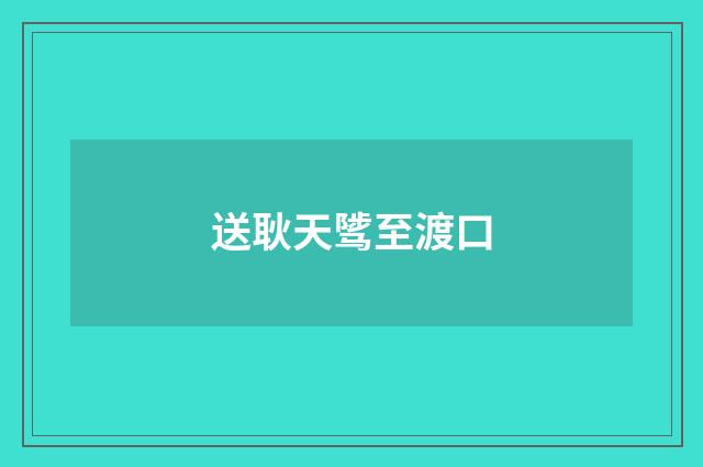 送耿天骘至渡口