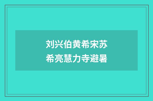 刘兴伯黄希宋苏希亮慧力寺避暑