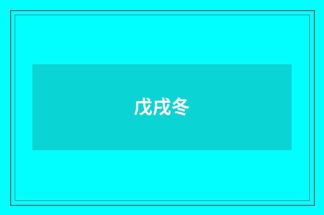 戊戌冬