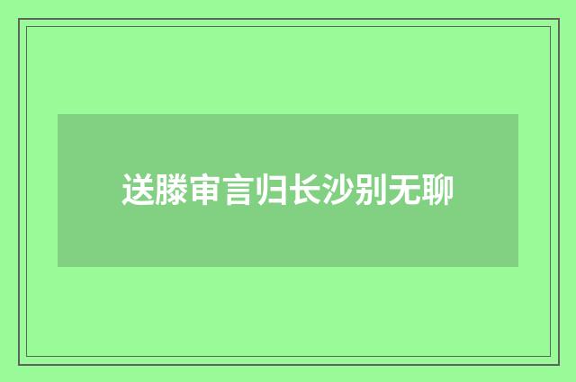送滕审言归长沙别无聊