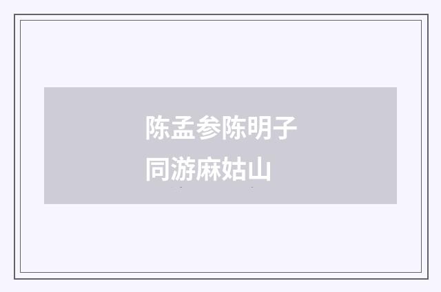 陈孟参陈明子同游麻姑山