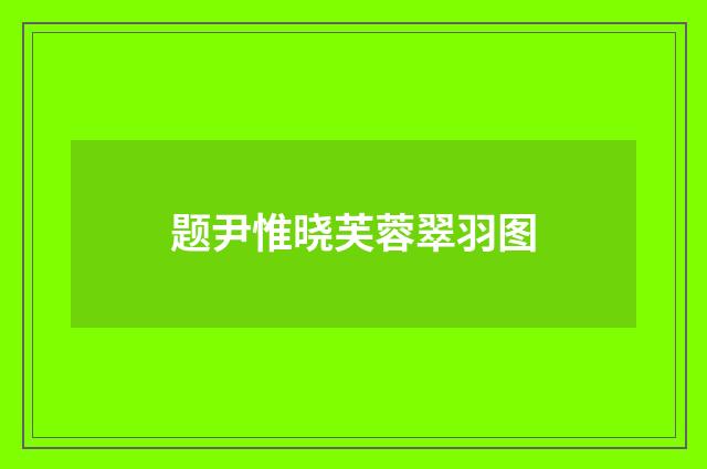 题尹惟晓芙蓉翠羽图