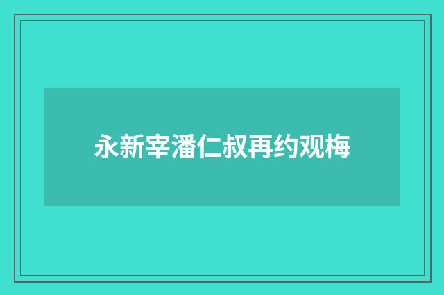 永新宰潘仁叔再约观梅