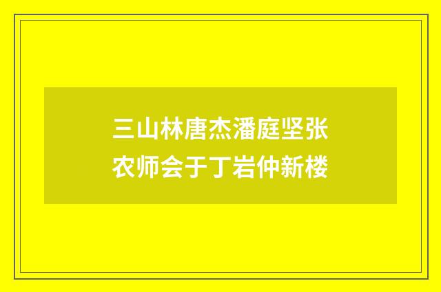 三山林唐杰潘庭坚张农师会于丁岩仲新楼