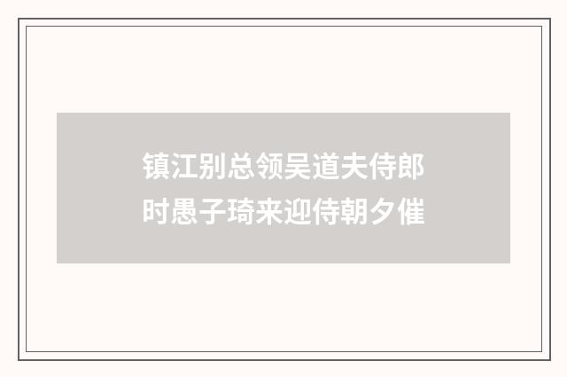 镇江别总领吴道夫侍郎时愚子琦来迎侍朝夕催