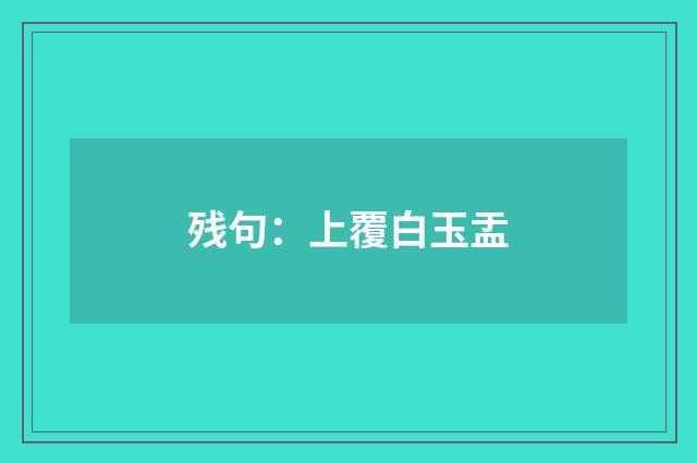 残句：上覆白玉盂