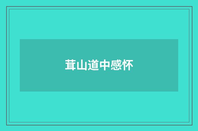 茸山道中感怀