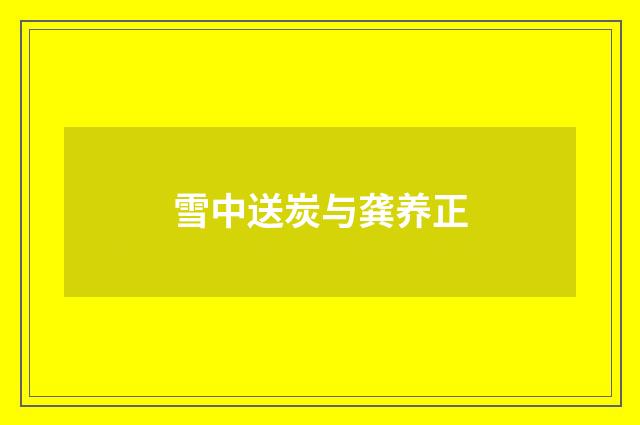 雪中送炭与龚养正