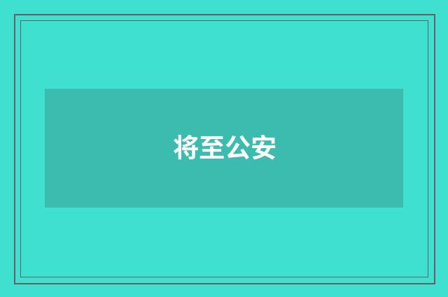 将至公安