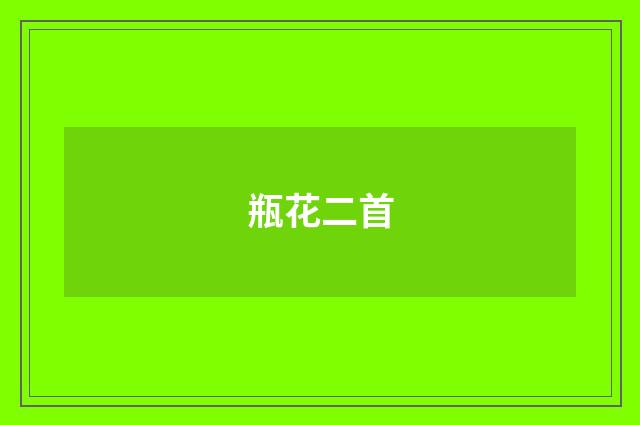 瓶花二首