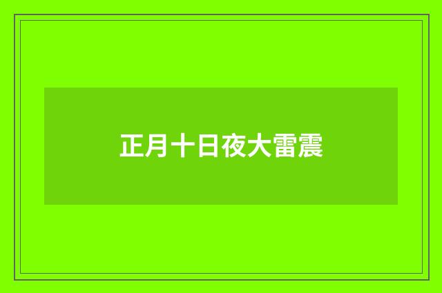正月十日夜大雷震