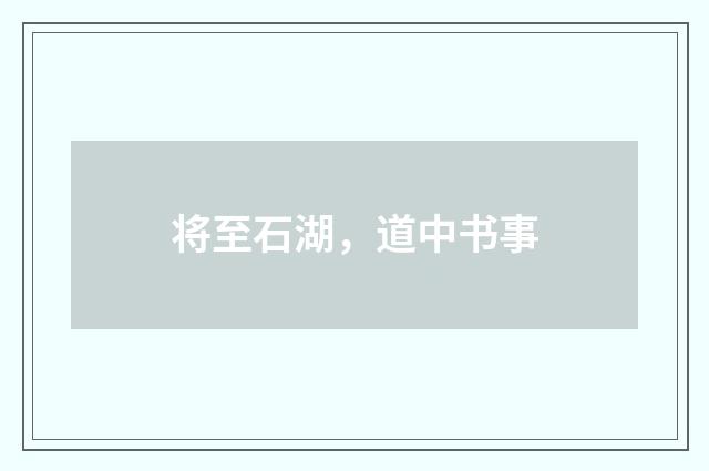 将至石湖，道中书事