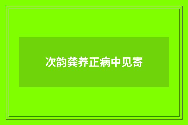 次韵龚养正病中见寄