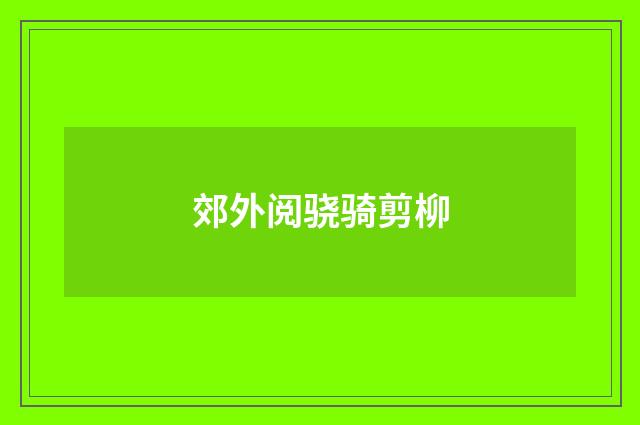 郊外阅骁骑剪柳