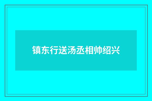 镇东行送汤丞相帅绍兴