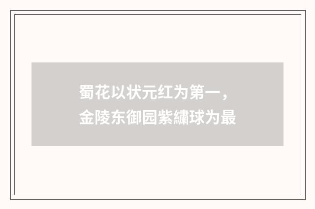 蜀花以状元红为第一，金陵东御园紫繍球为最