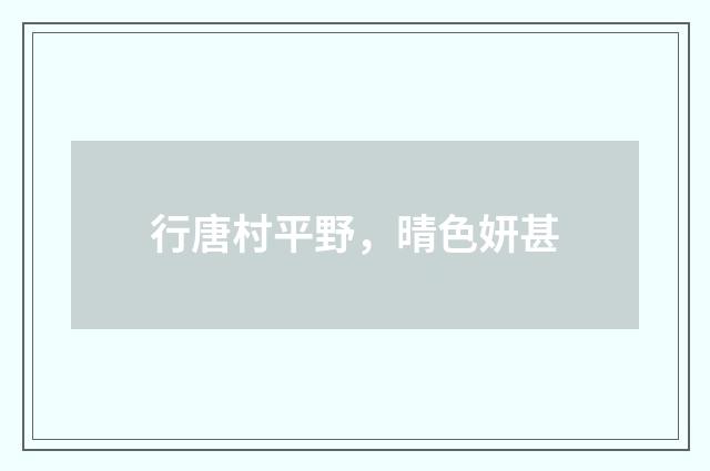 行唐村平野，晴色妍甚