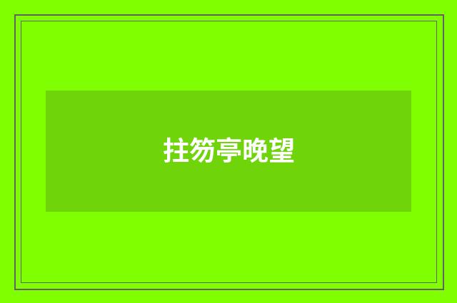 拄笏亭晚望