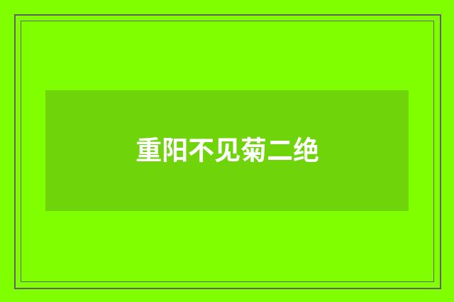 重阳不见菊二绝