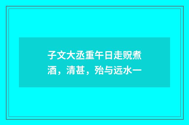 子文大丞重午日走贶煮酒，清甚，殆与远水一