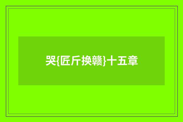 哭{匠斤换赣}十五章