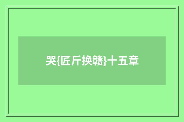 哭{匠斤换赣}十五章