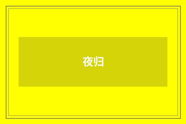夜归