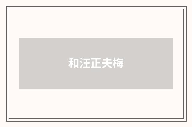和汪正夫梅