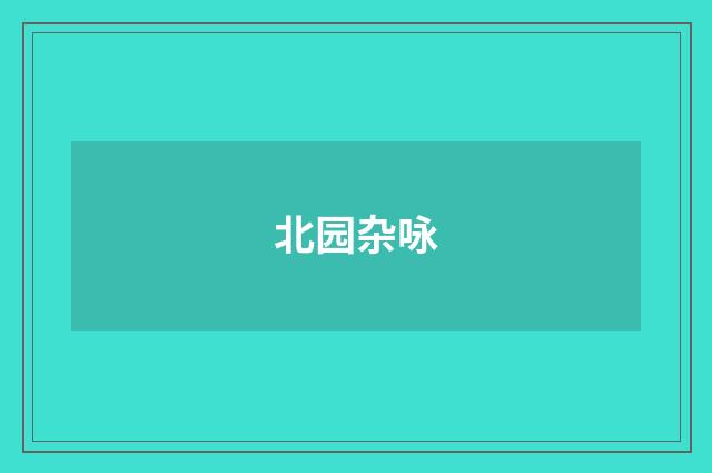 北园杂咏