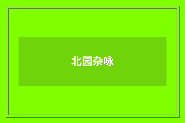 北园杂咏