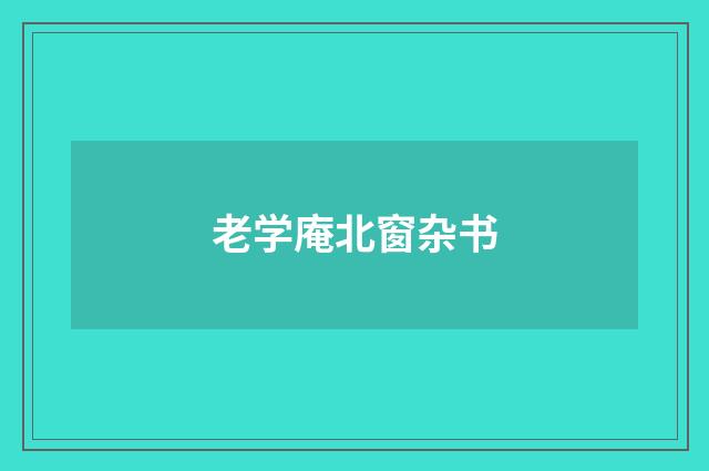 老学庵北窗杂书